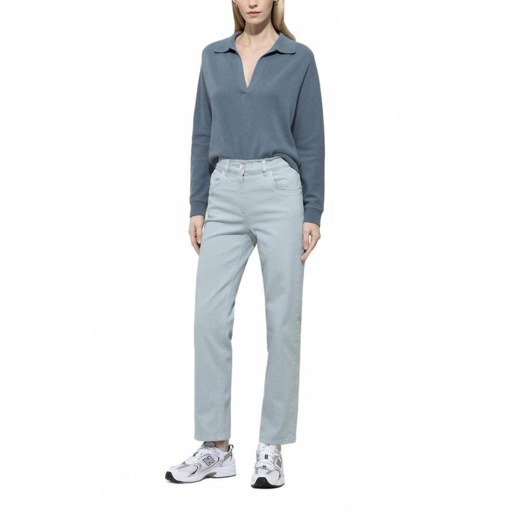 NEW LUISA CERANO authentic straight-leg denim jean in light blue